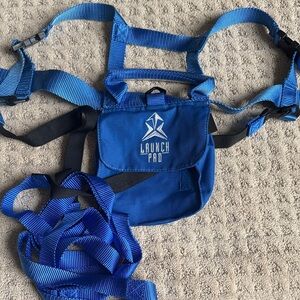 Launch Pad for Child Ski Training Blue Harness with Pouch